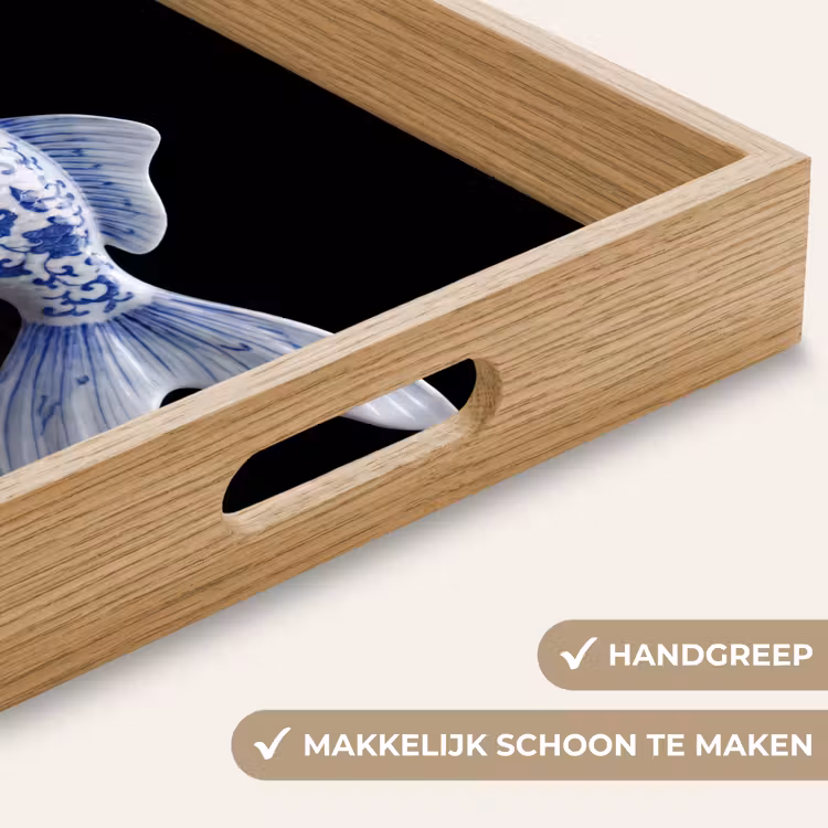 Dienblad - Porselein - Goudvis - Delfts - Blauw — 5