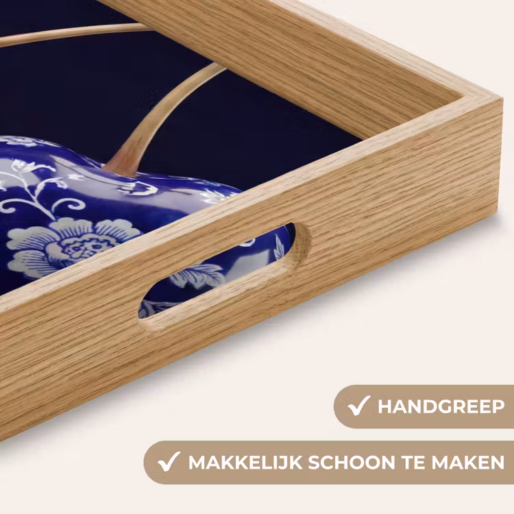 Dienblad - Porselein- Kersen - Delfts - Blauw — 5