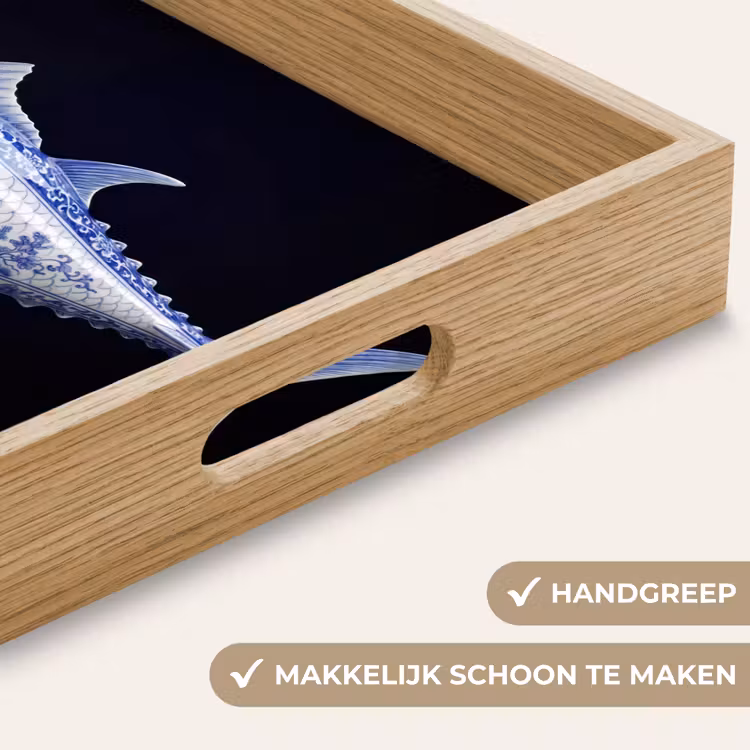 Dienblad - Porselein - Tonijn - Delfts - Blauw — 5