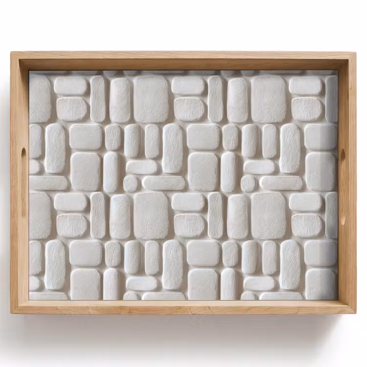 Dienblad - Reliëf - Structuur - Wit — 1