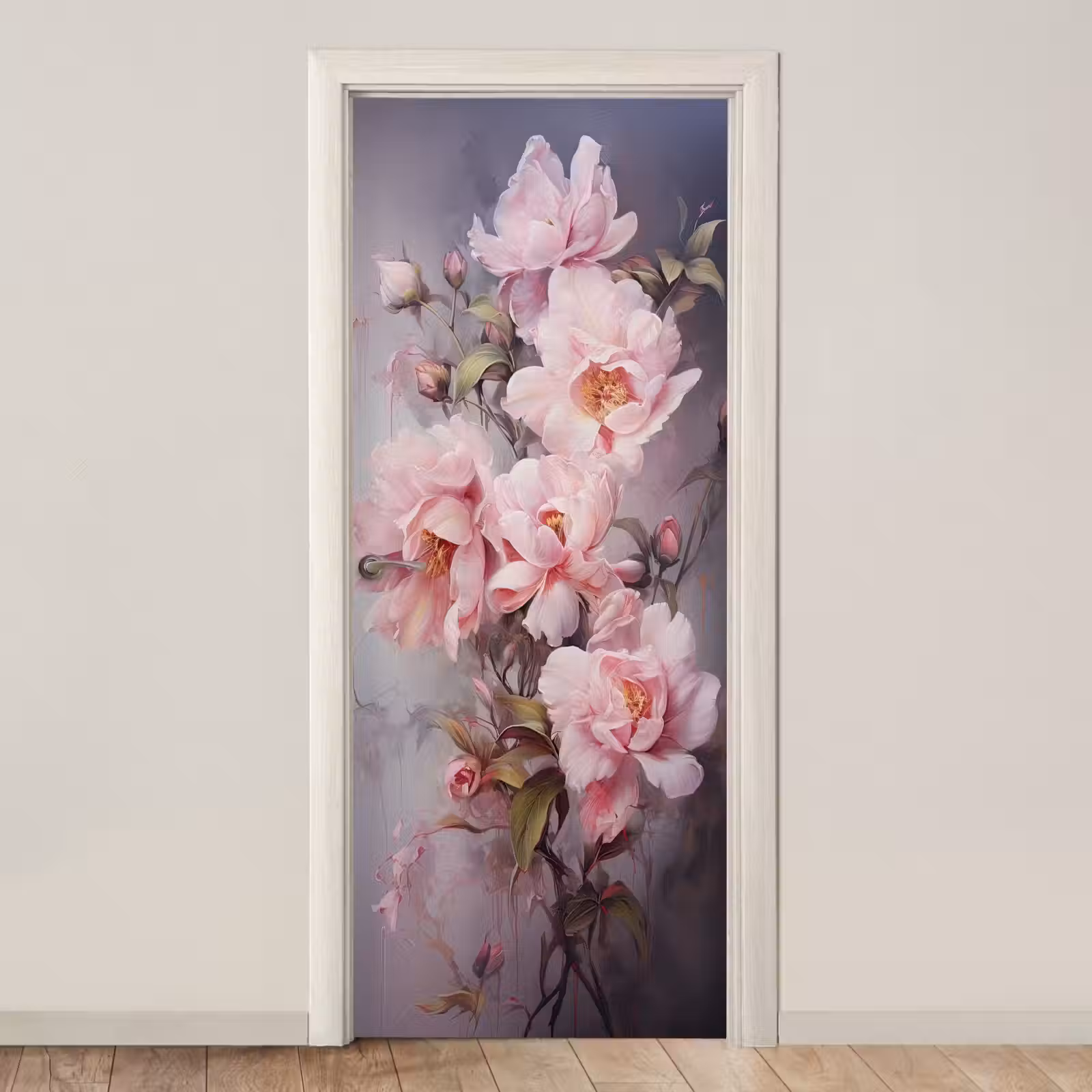 Deursticker - Rozen - Bloemen - Roze - Kunst - Watercolor — 1