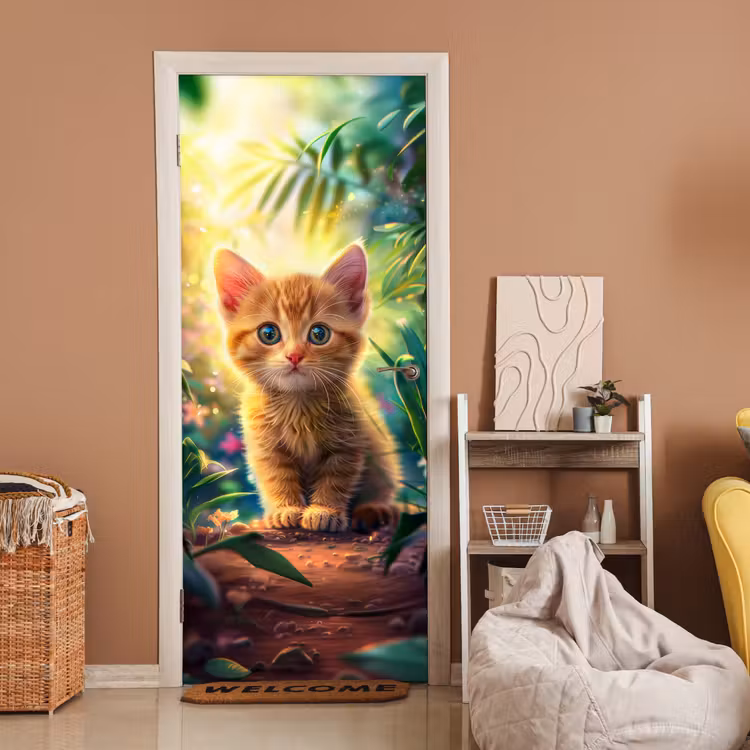 Deursticker - Kat - Huisdier - Natuur — 2