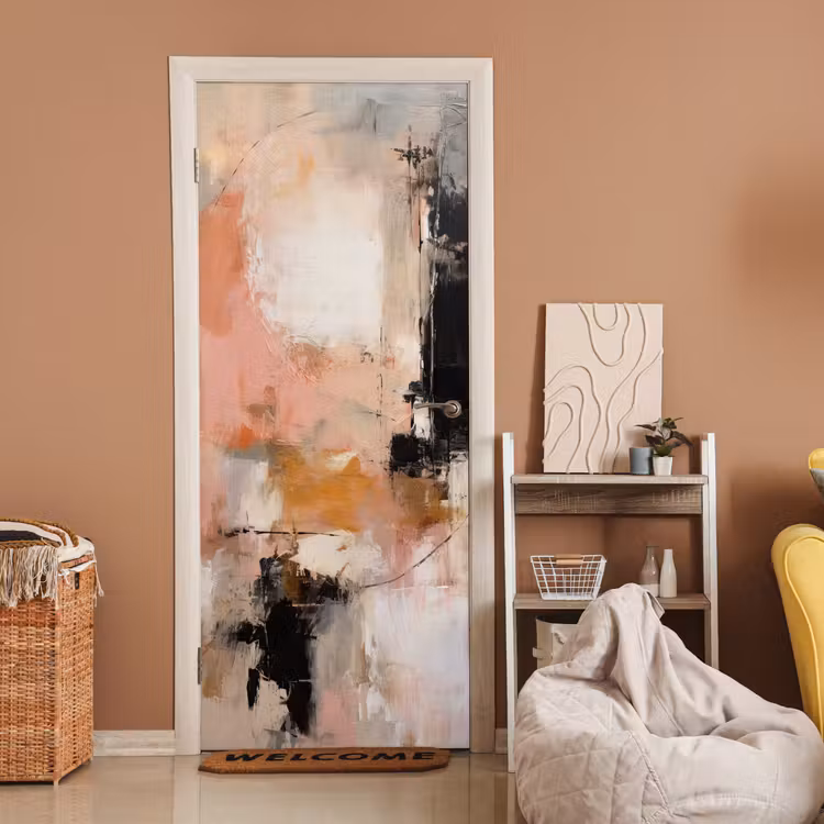 Deursticker - Kunst - Abstract - Beige - Verf — 2