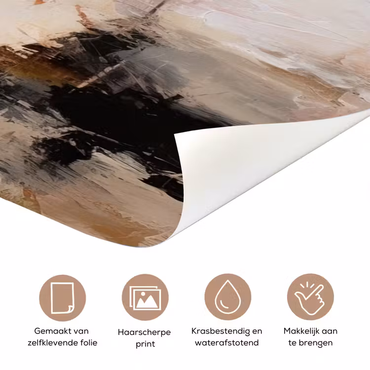 Deursticker - Kunst - Abstract - Beige - Verf — 3