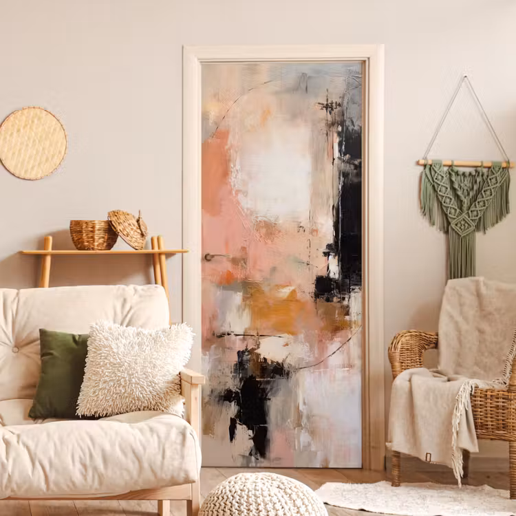 Deursticker - Kunst - Abstract - Beige - Verf — 4