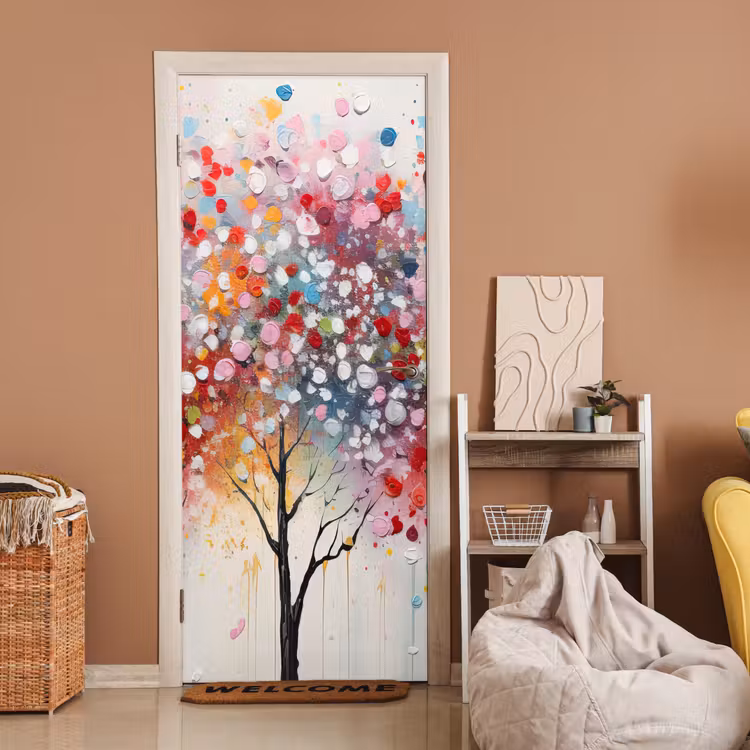 Deursticker - Kunst - Bomen - Natuur - Acryl — 2