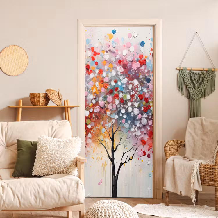 Deursticker - Kunst - Bomen - Natuur - Acryl — 4