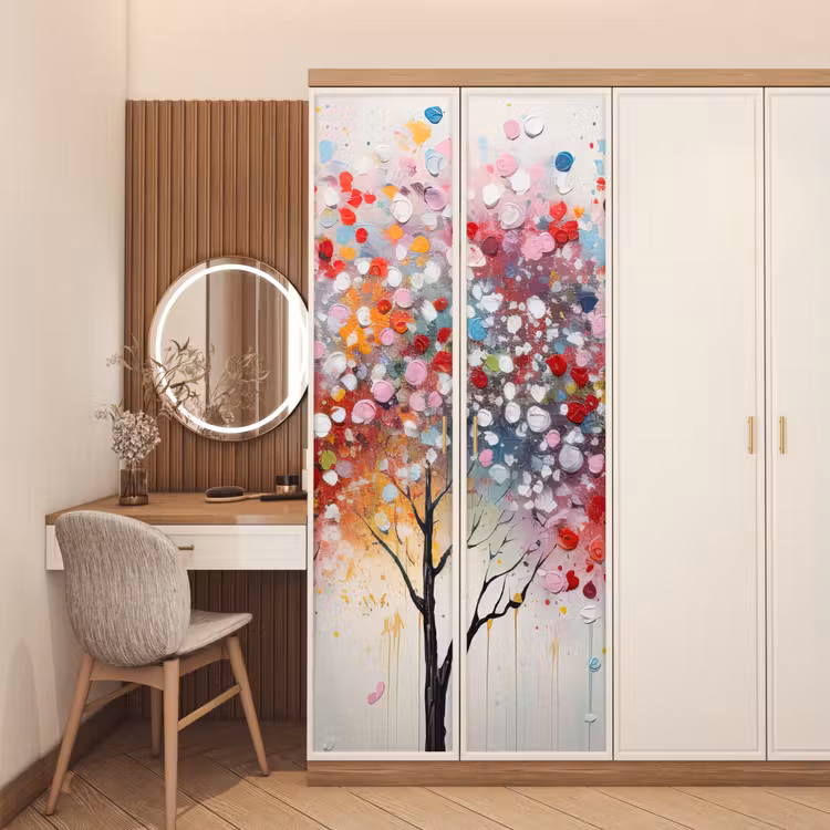 Deursticker - Kunst - Bomen - Natuur - Acryl — 5