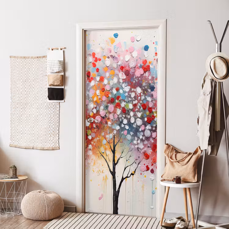 Deursticker - Kunst - Bomen - Natuur - Acryl — 8