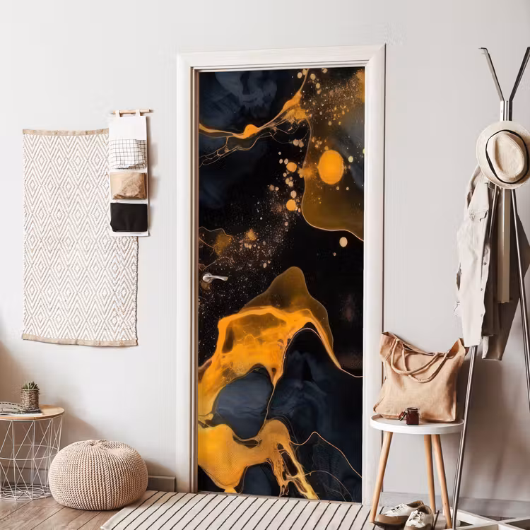 Deursticker - Marmer - Goud - Zwart - Abstract - Modern — 8