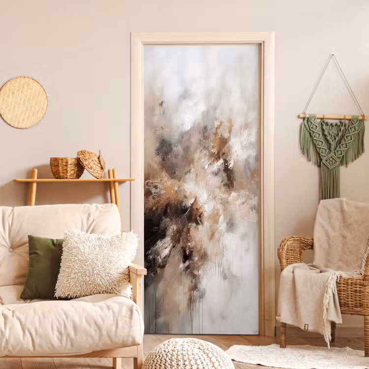 Deursticker - Verf - Abstract - Beige - Kunst — 4