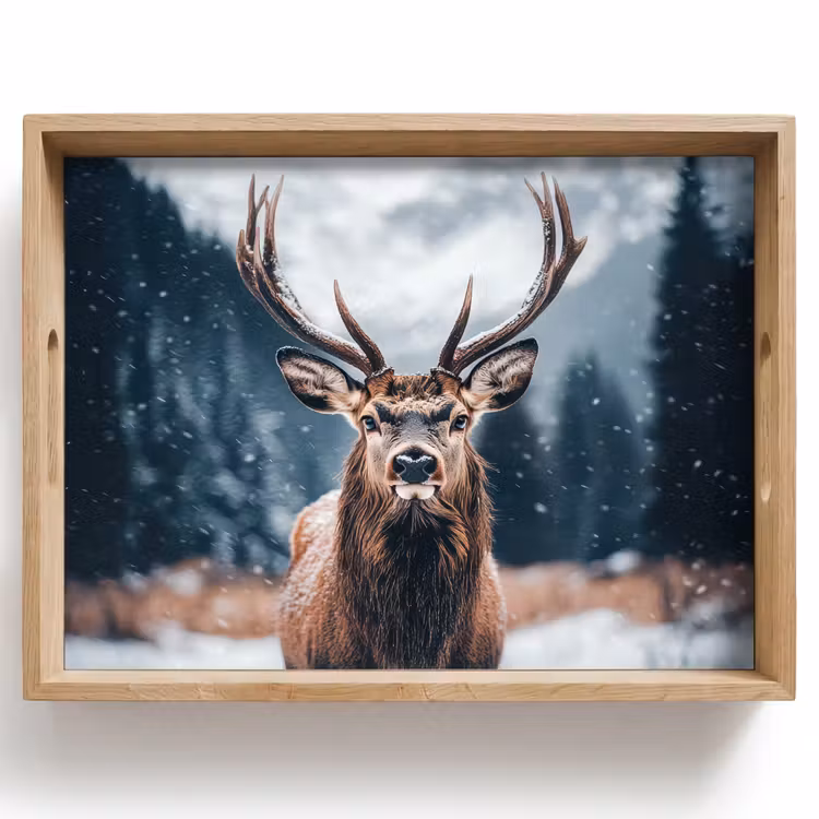 Dienblad - Hert - Dieren - Landschap - Winter - Sneeuw — 1