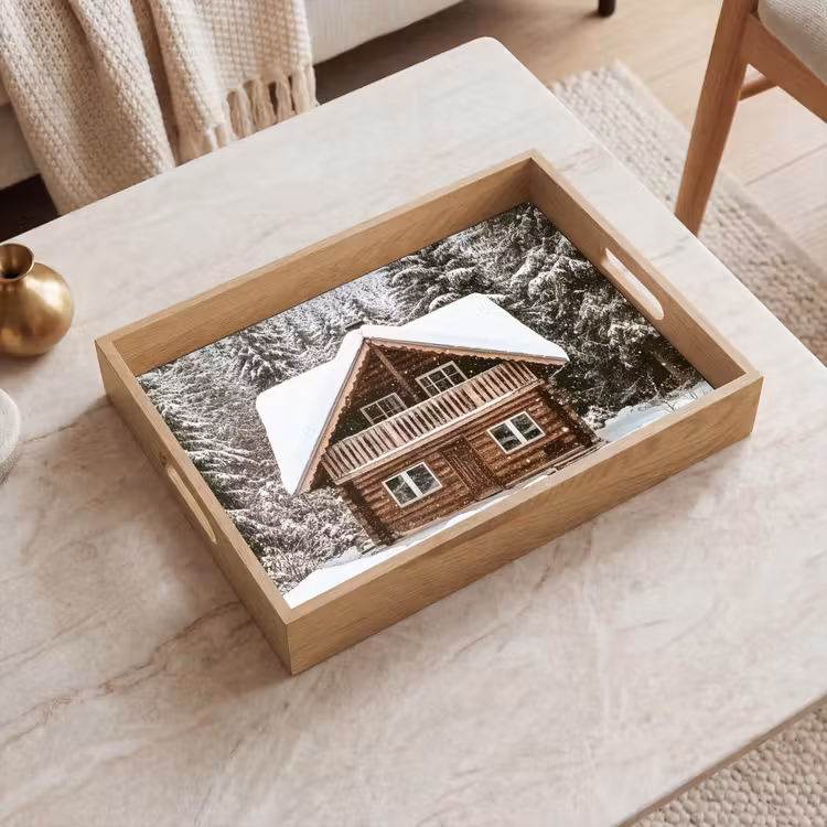Dienblad - Huis - Bos - Winter - Natuur - Sneeuw — 2