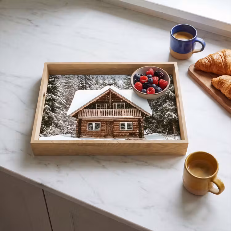 Dienblad - Huis - Bos - Winter - Natuur - Sneeuw — 4