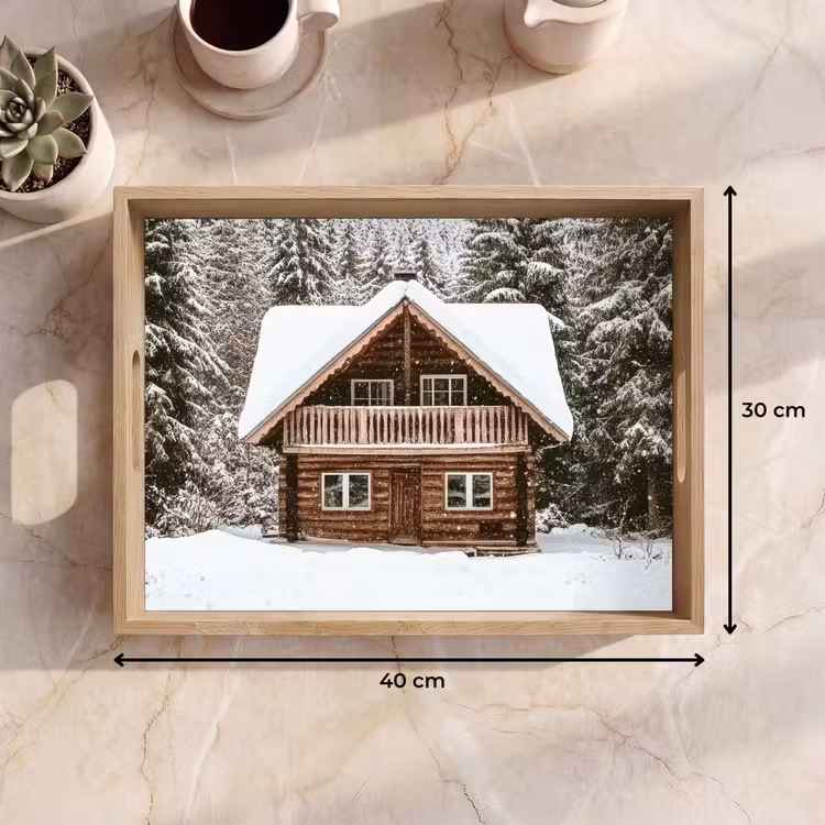 Dienblad - Huis - Bos - Winter - Natuur - Sneeuw — 9