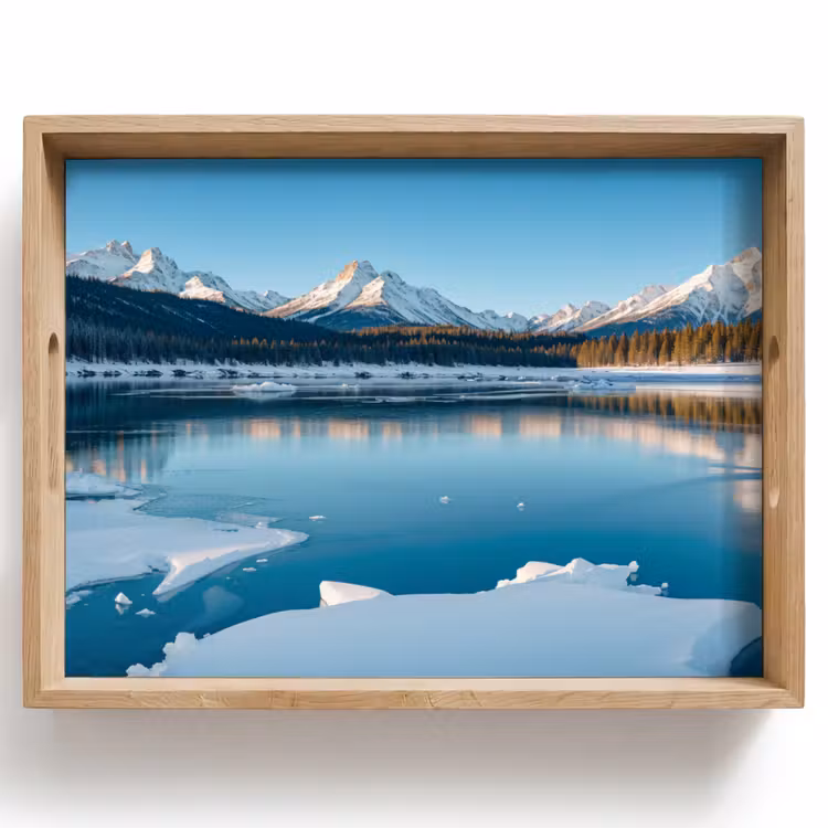 Dienblad - Landschap - Winter - Meer - Bergen - Uitzicht - IJs — 1