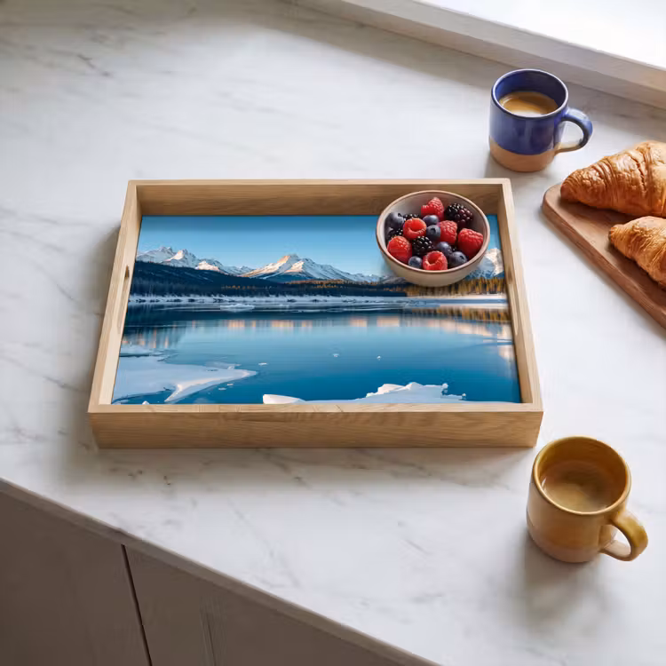 Dienblad - Landschap - Winter - Meer - Bergen - Uitzicht - IJs — 4
