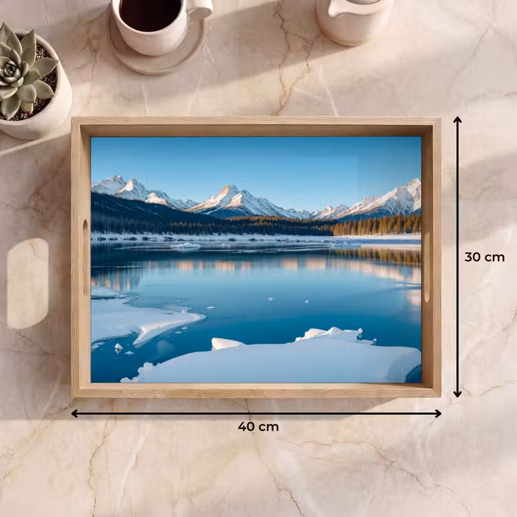 Dienblad - Landschap - Winter - Meer - Bergen - Uitzicht - IJs — 9