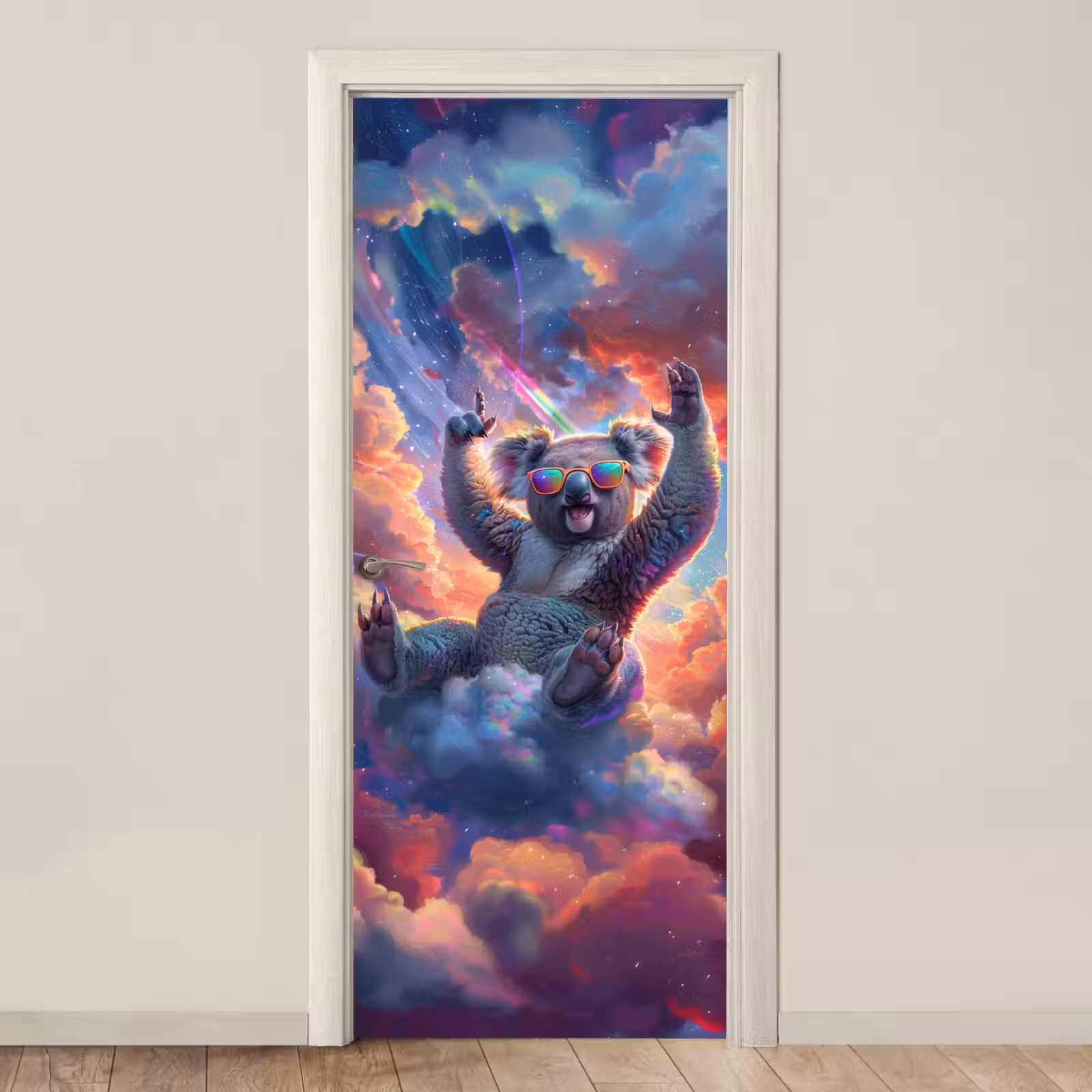 Deursticker - Koala - Dier - Zonnebril - Wolken — 1