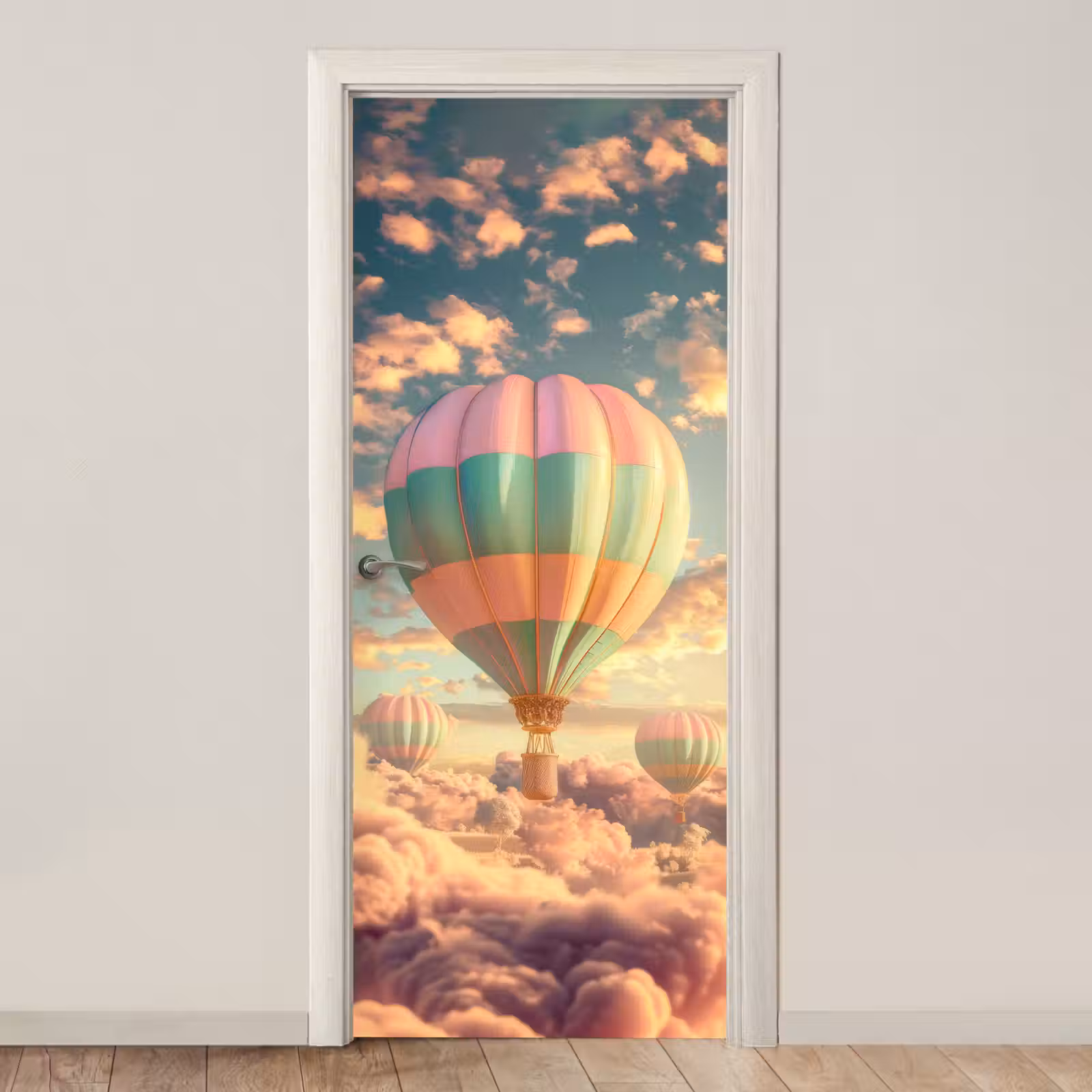 Deursticker - Luchtballon - Dromen - Wolken - Lucht — 1
