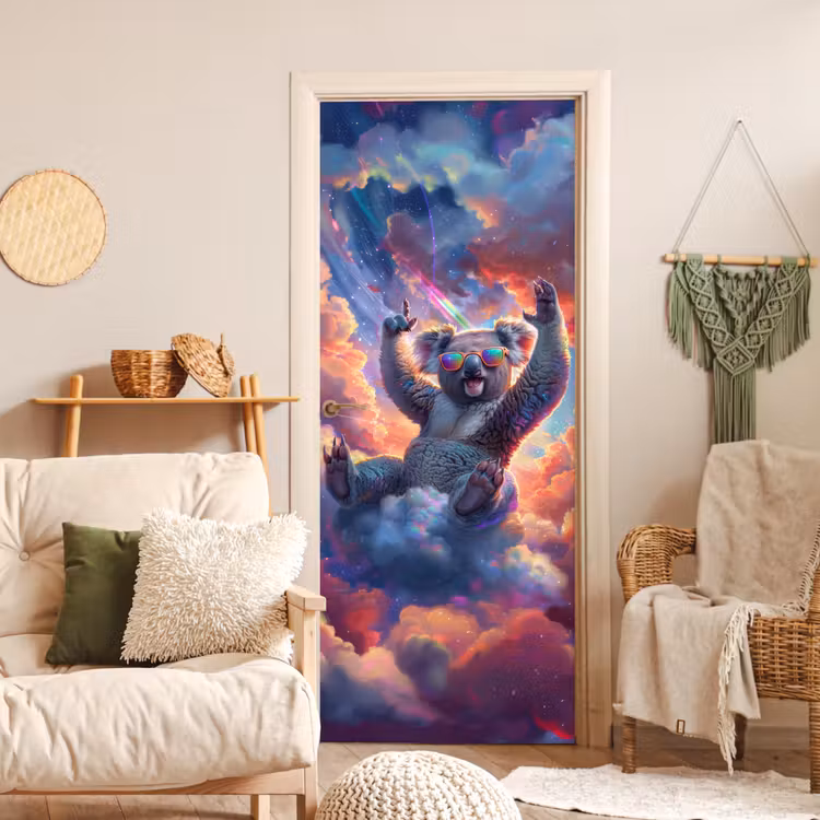 Deursticker - Koala - Dier - Zonnebril - Wolken — 4