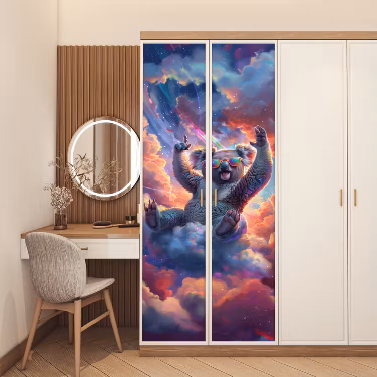 Deursticker - Koala - Dier - Zonnebril - Wolken — 5