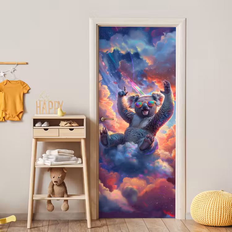 Deursticker - Koala - Dier - Zonnebril - Wolken — 6