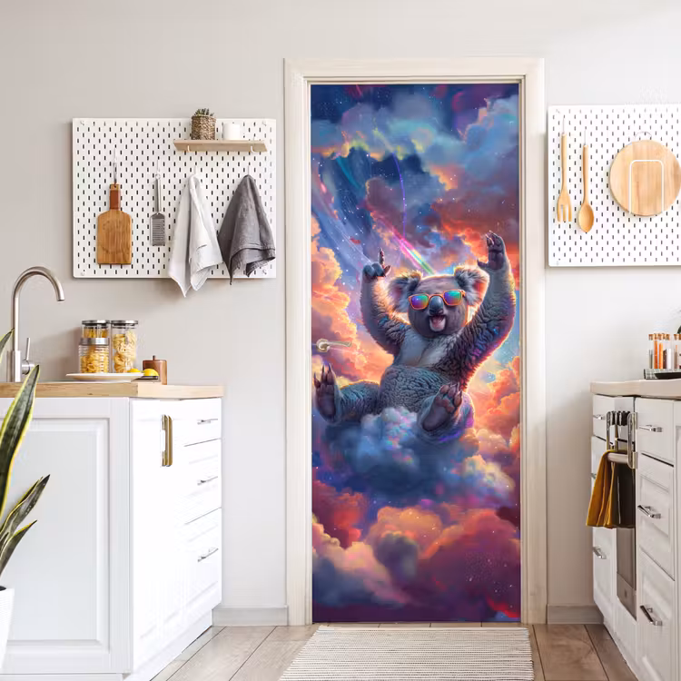 Deursticker - Koala - Dier - Zonnebril - Wolken — 7