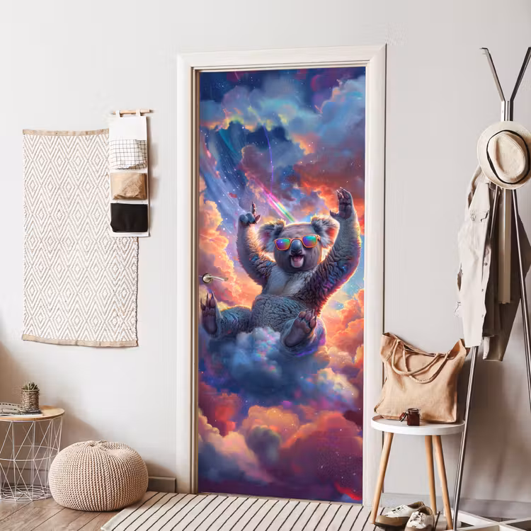 Deursticker - Koala - Dier - Zonnebril - Wolken — 8