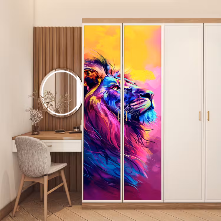 Deursticker - Leeuw - Verf- Kleuren - Dier — 5