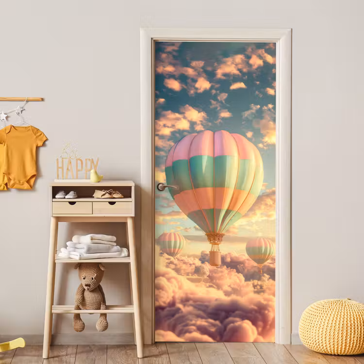 Deursticker - Luchtballon - Dromen - Wolken - Lucht — 6