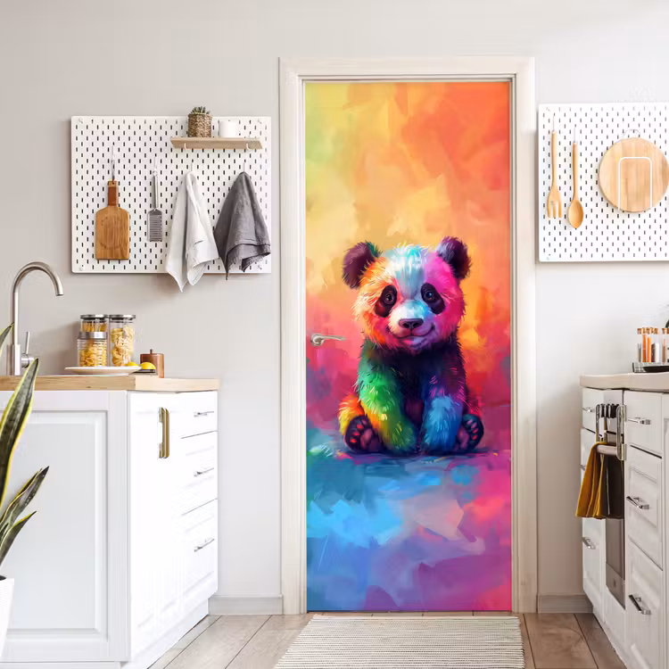 Deursticker - Panda - Dieren - Kleurrijk - Neon — 7