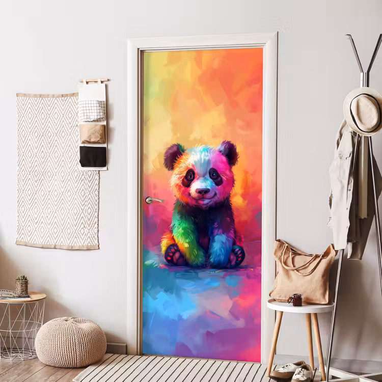 Deursticker - Panda - Dieren - Kleurrijk - Neon — 8
