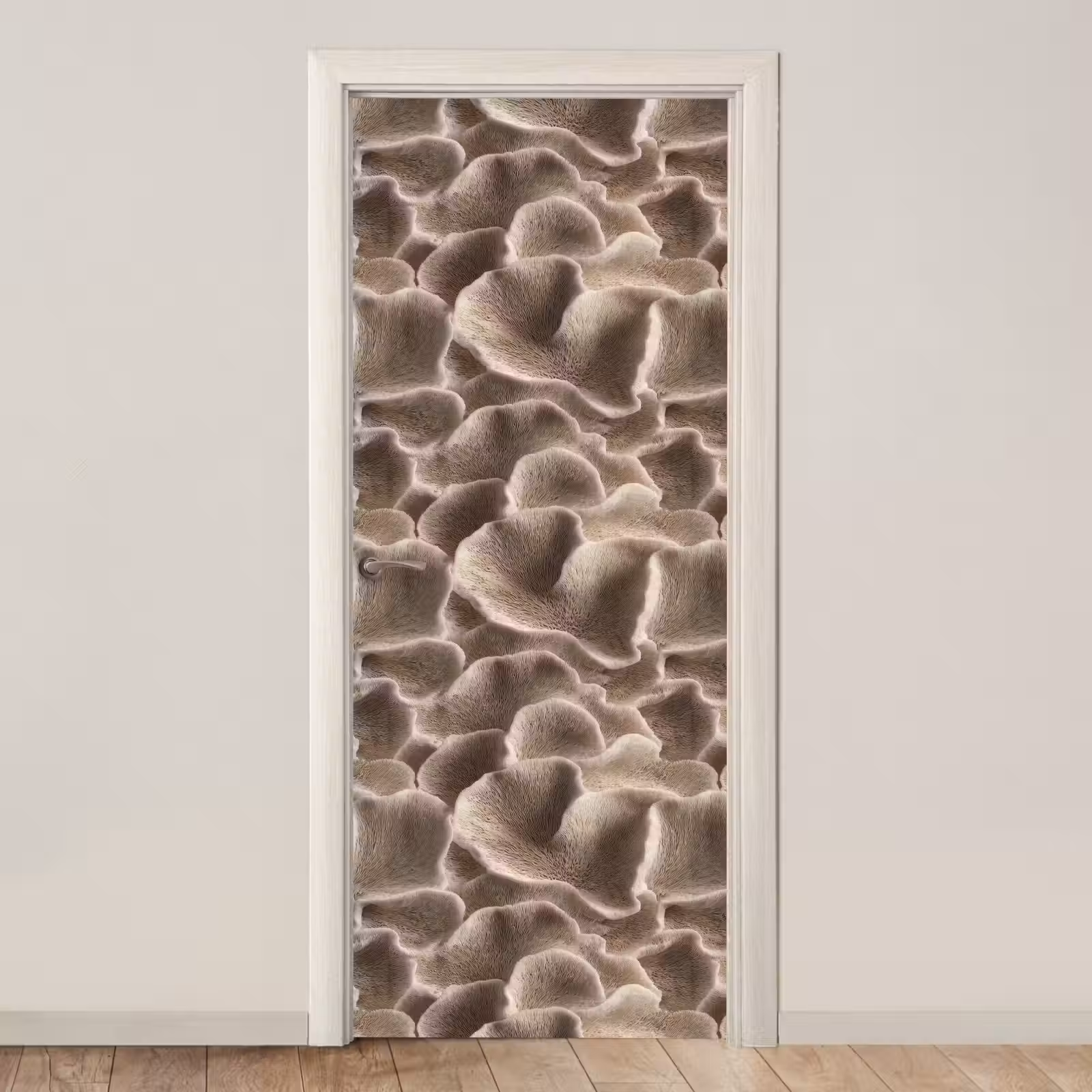 Deursticker - Waaiervorm - Beige - Vezel textuur — 1