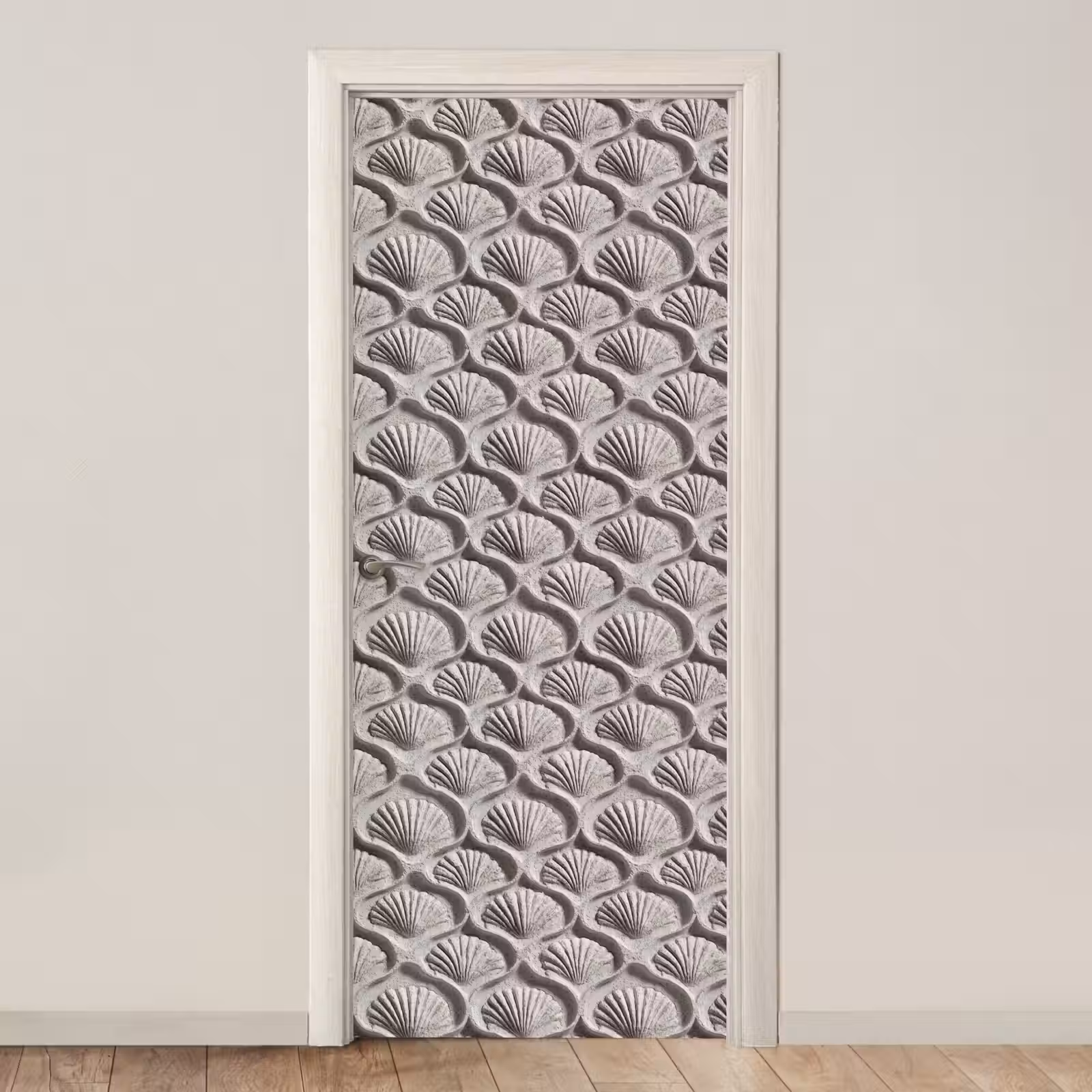 Deursticker - Zand - Schelpenvorm - Grijs — 1