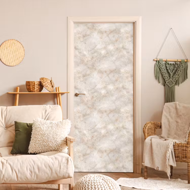 Deursticker - Lichtbeige - Goudbruine Nerven - Marmer — 4