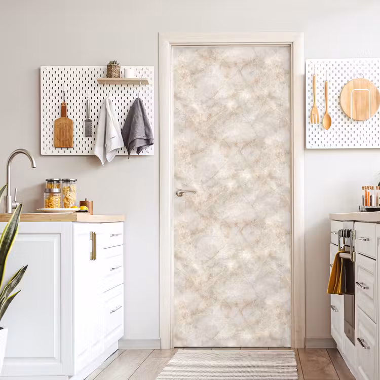 Deursticker - Lichtbeige - Goudbruine Nerven - Marmer — 7