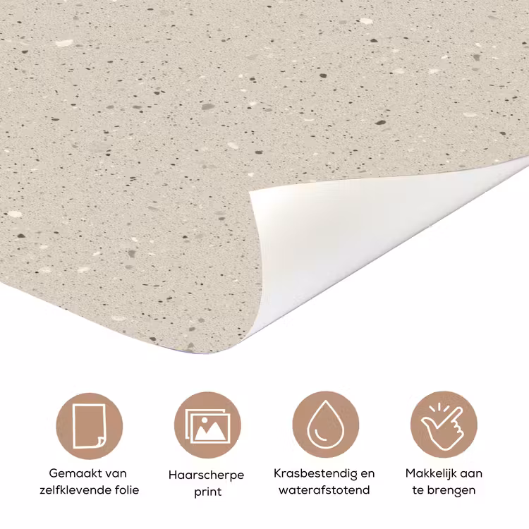 Deursticker - Lichtbeige - Terrazzo - Grijs — 3