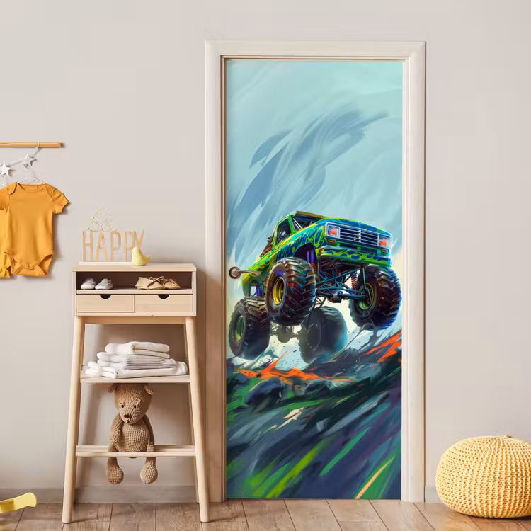 Deursticker - Monstertruck - Auto - Jongens - Groen — 6