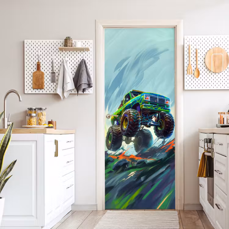 Deursticker - Monstertruck - Auto - Jongens - Groen — 7
