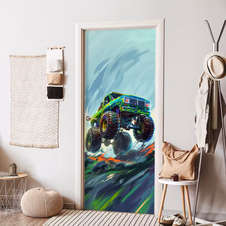 Deursticker - Monstertruck - Auto - Jongens - Groen — 8