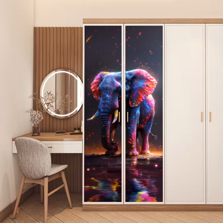 Deursticker - Olifant - Kleuren - Sterren - Dier — 5