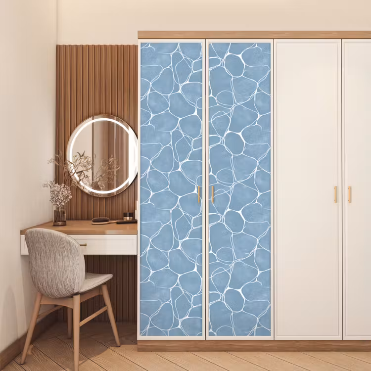Deursticker - Organisch - Patroon - Blauw — 5