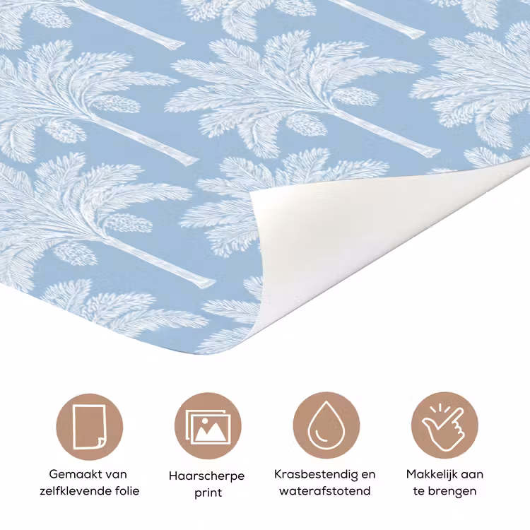 Deursticker - Palmboom - Modern - Blauw — 3