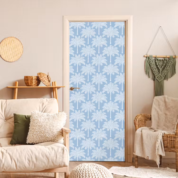 Deursticker - Palmboom - Modern - Blauw — 4