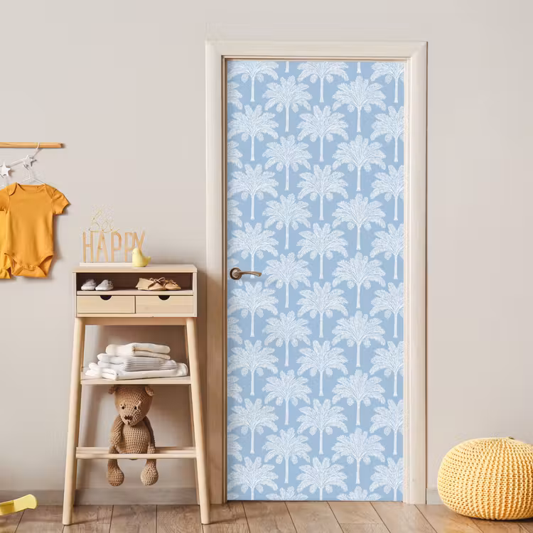Deursticker - Palmboom - Modern - Blauw — 6