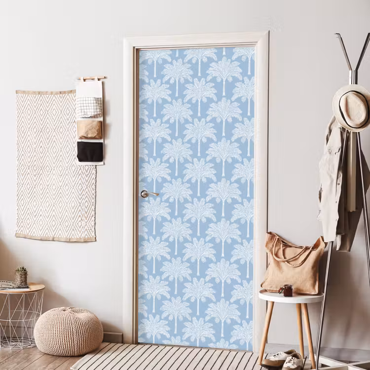 Deursticker - Palmboom - Modern - Blauw — 8