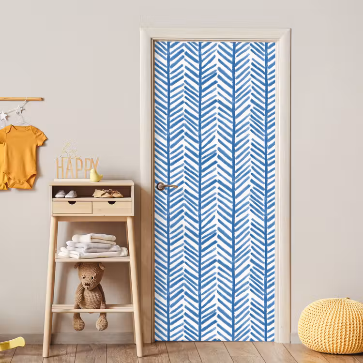 Deursticker - Patroon - Streep - Blauw — 6