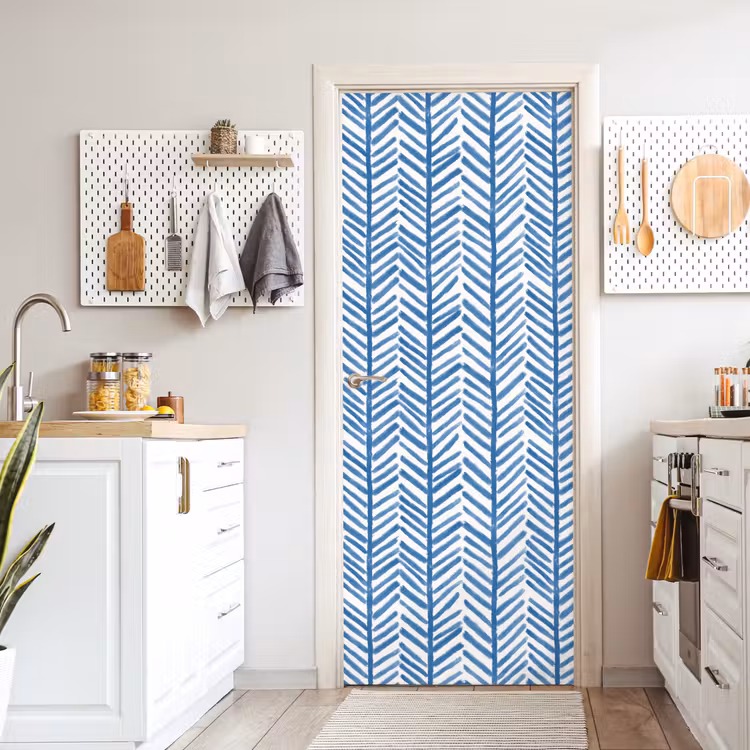 Deursticker - Patroon - Streep - Blauw — 7