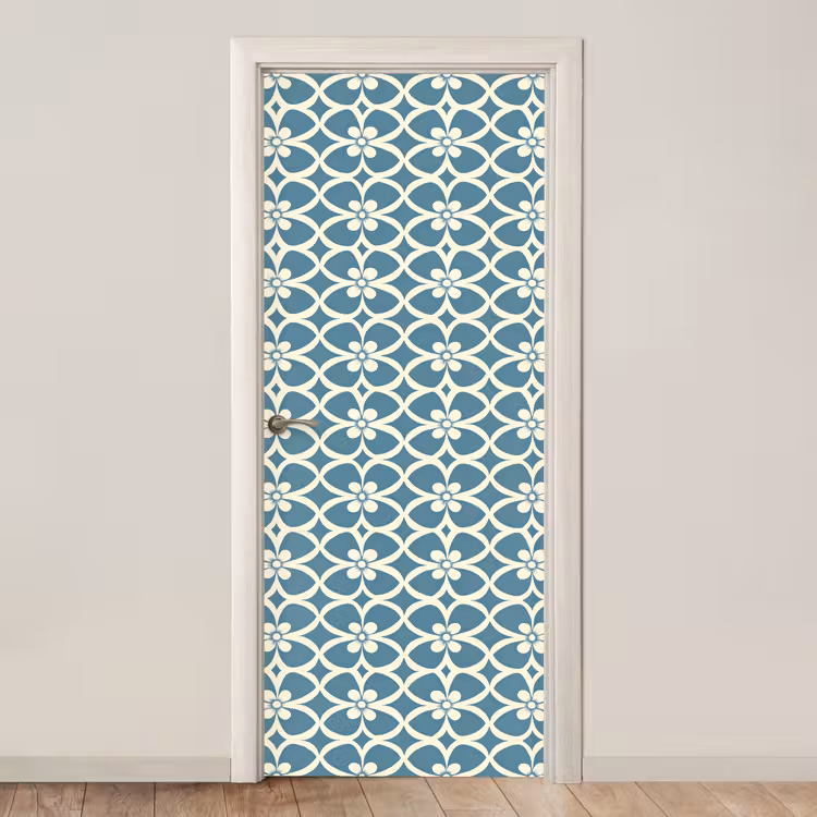 Deursticker - Patroon - Symmetrisch - Blauw — 1